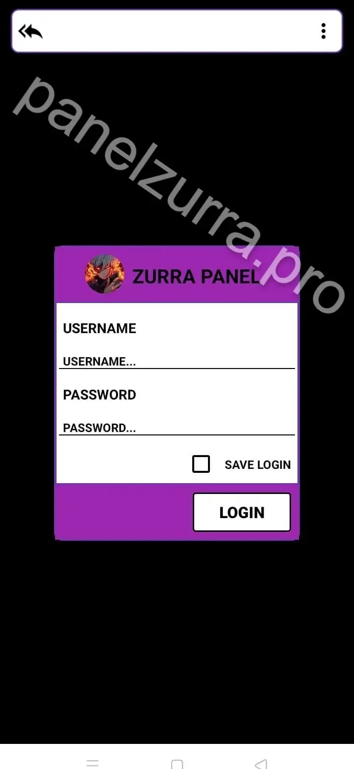 Screenshot of Panel Zurra Free Fire Injectors